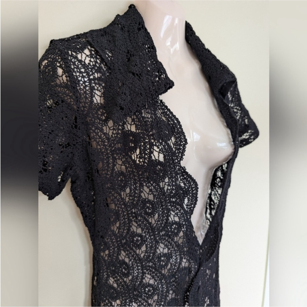 Nwt Beaufille Black Crochet Ellis Dress Size Xl — image 5 of 8
